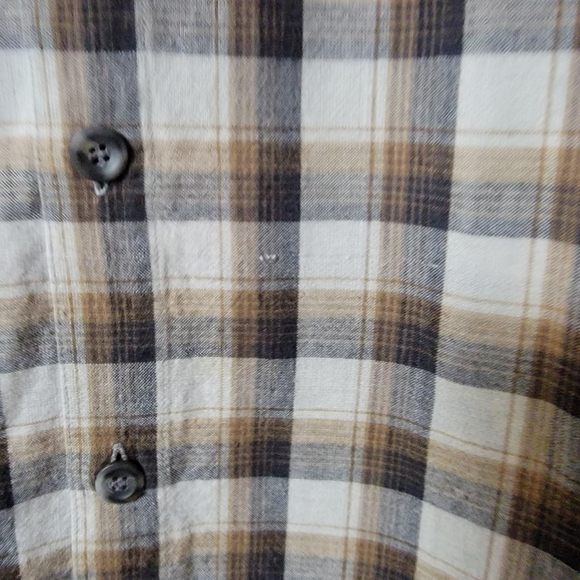 QUICKSILVER Salt Water Denim Long Sleeve Plaid button down Flannel Large - Picture 5 of 11